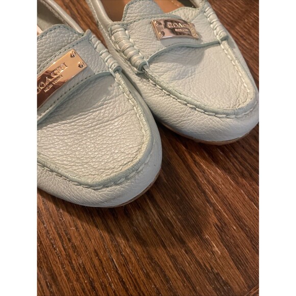 Coach Shoes Womens 7 B Aqua Leather Loafers Frederica Driver Flats Moccasin - Picture 6 of 8